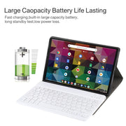AM11 2 in 1 Removable Bluetooth Keyboard + Protective Leather Tablet Case with Holder for Lenovo M10 FHD REL TB-X605FC/LC(Gold)