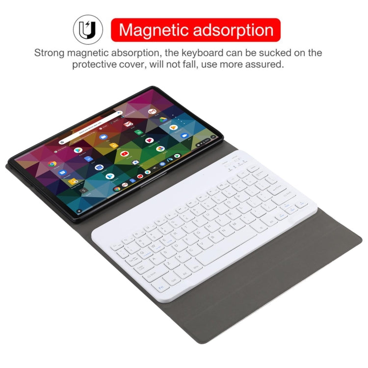 AM11 2 in 1 Removable Bluetooth Keyboard + Protective Leather Tablet Case with Holder for Lenovo M10 FHD REL TB-X605FC/LC(Gold)