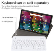 AM11 2 in 1 Removable Bluetooth Keyboard + Protective Leather Tablet Case with Holder for Lenovo M10 FHD REL TB-X605FC/LC(Gold)