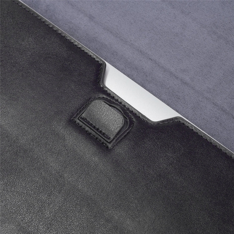 Universal Envelope Style PU Leather Case with Holder for Ultrathin Notebook Tablet PC 15.4 inch, Size: 39x28x1.5cm(Black)