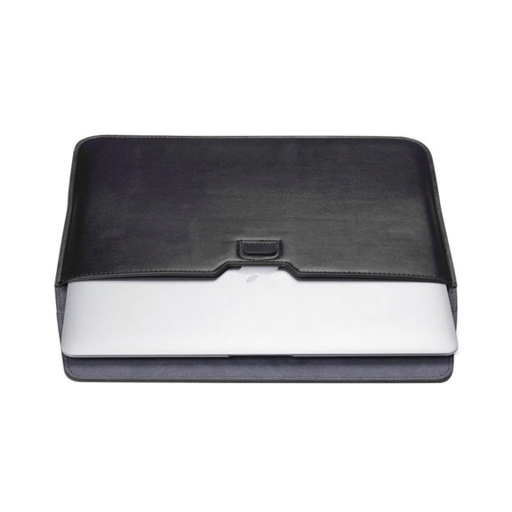 Universal Envelope Style PU Leather Case with Holder for Ultrathin Notebook Tablet PC 15.4 inch, Size: 39x28x1.5cm(Black)