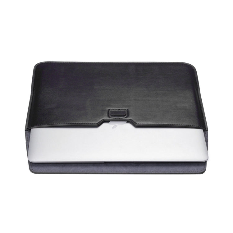 Universal Envelope Style PU Leather Case with Holder for Ultrathin Notebook Tablet PC 15.4 inch, Size: 39x28x1.5cm(Black)