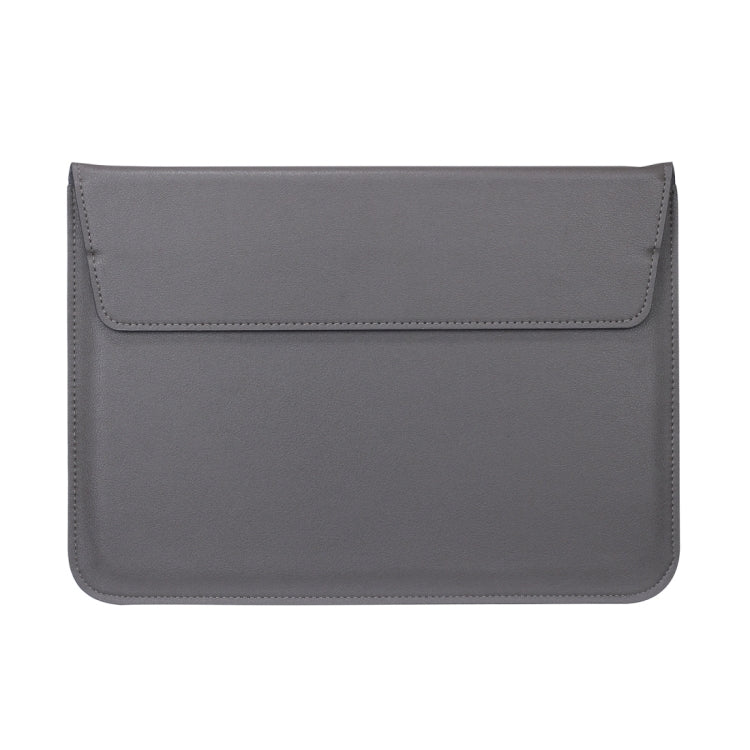 Universal Envelope Style PU Leather Case with Holder for Ultrathin Notebook Tablet PC 15.4 inch, Size: 39x28x1.5cm(Grey)