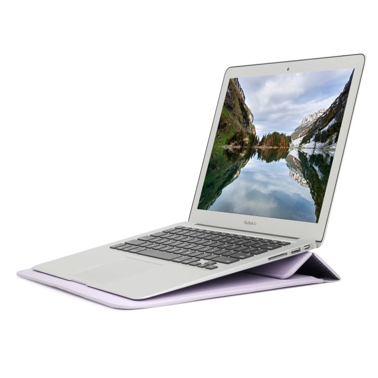 Universal Envelope Style PU Leather Case with Holder for Ultrathin Notebook Tablet PC 13.3 inch, Size: 35x25x1.5cm(Purple)