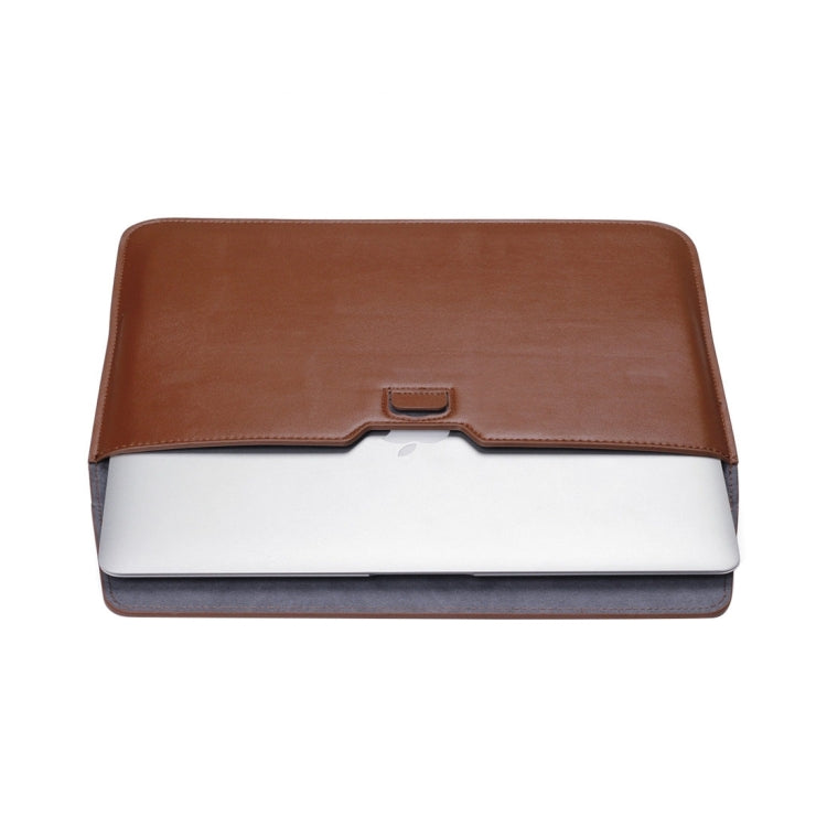 Universal Envelope Style PU Leather Case with Holder for Ultrathin Notebook Tablet PC 13.3 inch, Size: 35x25x1.5cm(Brown)