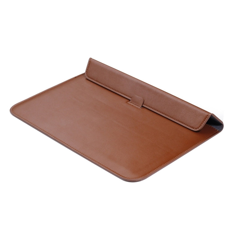 Universal Envelope Style PU Leather Case with Holder for Ultrathin Notebook Tablet PC 13.3 inch, Size: 35x25x1.5cm(Brown)