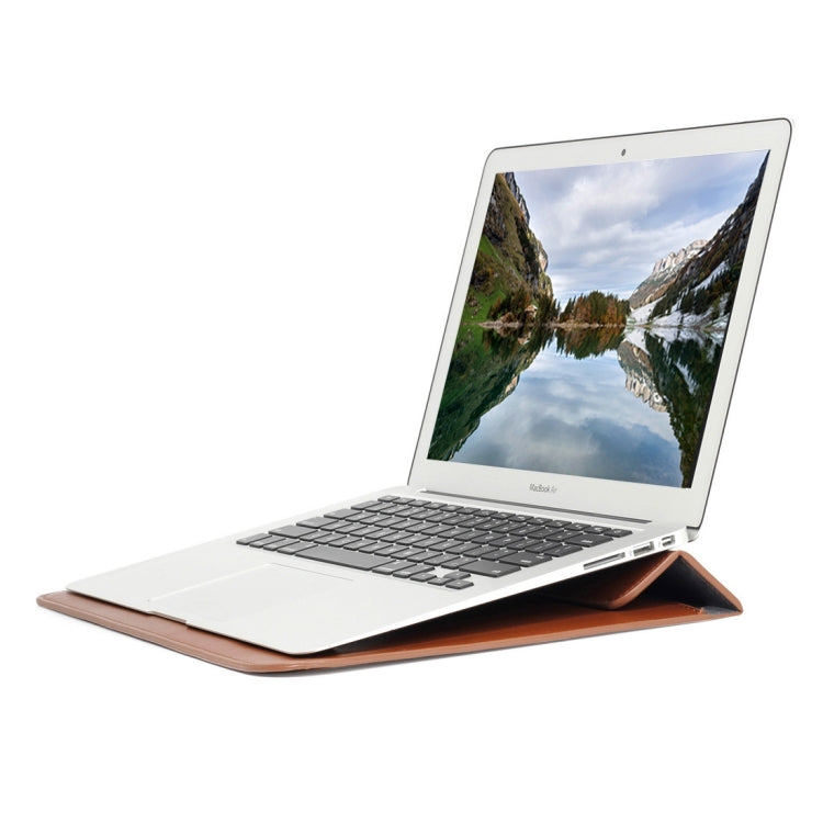 Universal Envelope Style PU Leather Case with Holder for Ultrathin Notebook Tablet PC 13.3 inch, Size: 35x25x1.5cm(Brown)