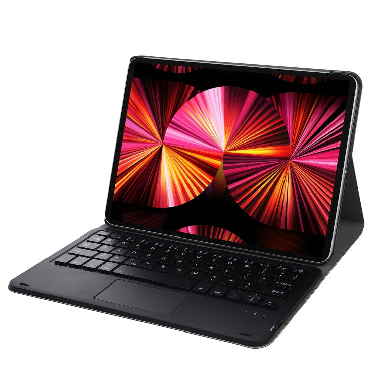 A11-A 2 in 1 Removable Bluetooth Keyboard + Protective Leather Tablet Case with Touchpad & Holder for iPad Pro 11 2022 / 2021 / Air 5 / Air 4 (Black)