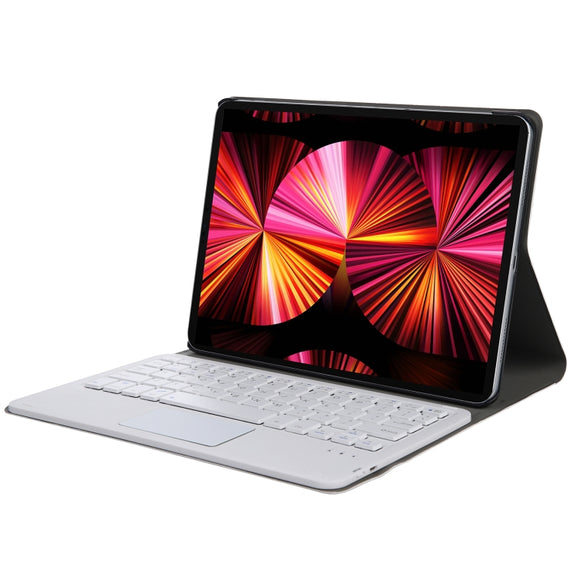 A11-A 2 in 1 Removable Bluetooth Keyboard + Protective Leather Tablet Case with Touchpad & Holder for iPad Pro 11 2022 / 2021 / Air 5 / Air 4(Rose Gold)
