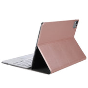 A11-A 2 in 1 Removable Bluetooth Keyboard + Protective Leather Tablet Case with Touchpad & Holder for iPad Pro 11 2022 / 2021 / Air 5 / Air 4(Rose Gold)