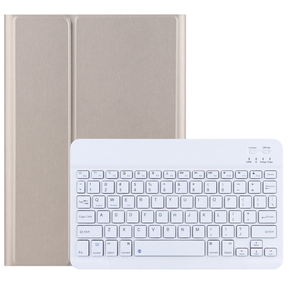 M10 2 in 1 Removable Bluetooth Keyboard + Leather Tablet Case with Holder for Lenovo Tab M10 TB-X505X (Gold)