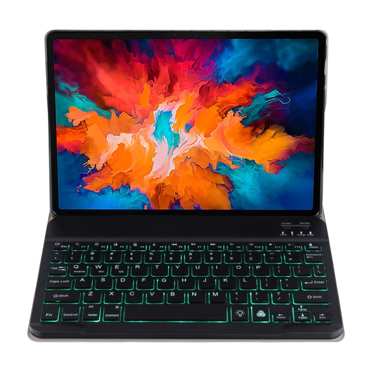 M10S 2 in 1 Removable Bluetooth Keyboard + Leather Tablet Case with Backlight & Holder for Lenovo Tab M10 TB-X505X (Black)