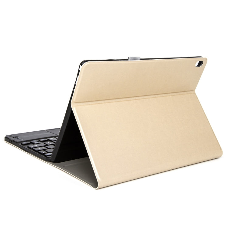 M10-C 2 in 1 Removable Bluetooth Keyboard + Leather Tablet Case with Touchpad & Holder for Lenovo Tab M10 TB-X505X (Gold)