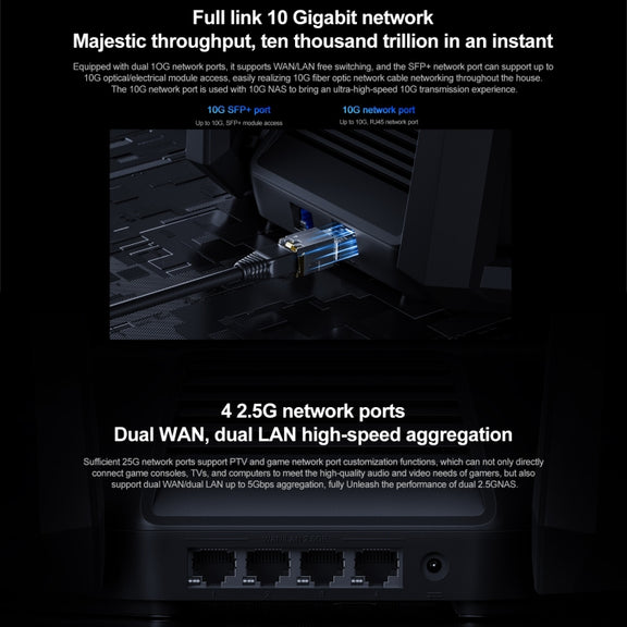 Original Xiaomi WiFi Router 10 Gigabit Tri-Band Wireless Mesh Network Game Acceleration Repeater, US Plug