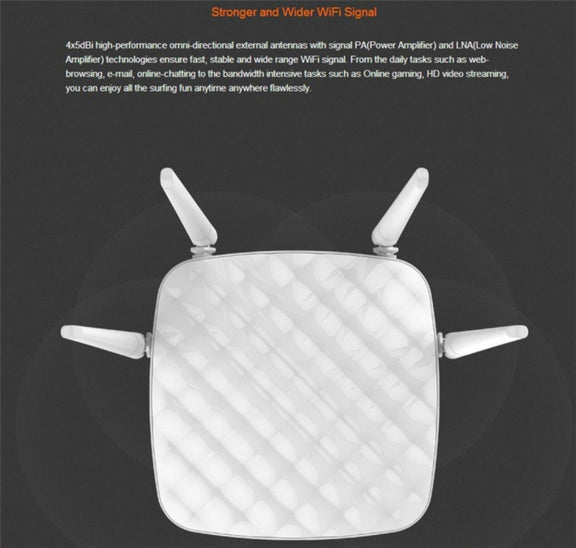 Tenda FH456 Wireless 2.4GHz 300Mbps WiFi Router with 4*5dBi External Antennas(White)
