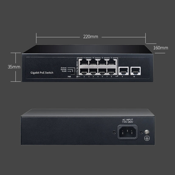 COMFAST CF-SG181P 10 Port Gigabit POE Ethernet Switch 20Gbps Backplane Bandwidth Monitoring