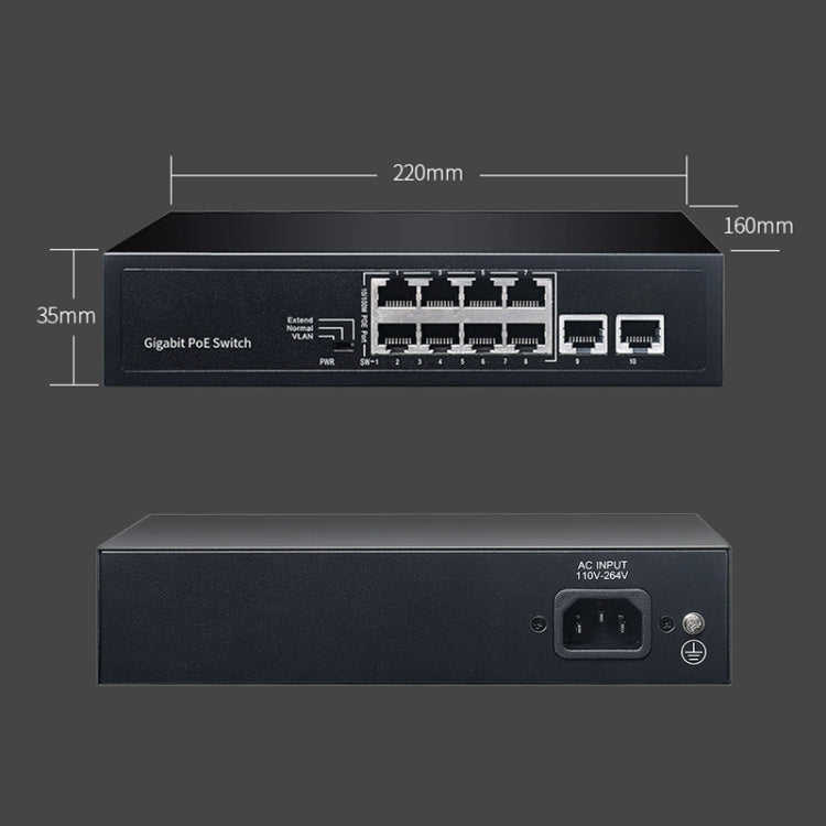 COMFAST CF-SG181P 10 Port Gigabit POE Ethernet Switch 20Gbps Backplane Bandwidth Monitoring