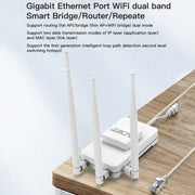 VONETS VAR1200-H 1200Mbps Wireless Bridge External Antenna Dual-Band WiFi Repeater, With DC Adapter Set