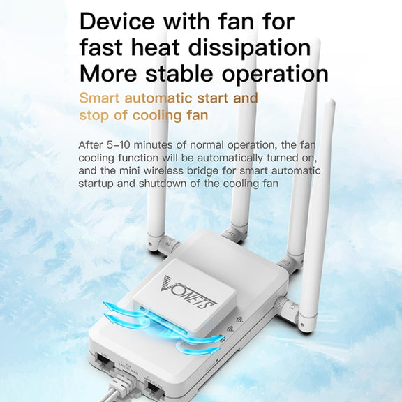 VONETS VAR1200-H 1200Mbps Wireless Bridge External Antenna Dual-Band WiFi Repeater, With DC Adapter Set