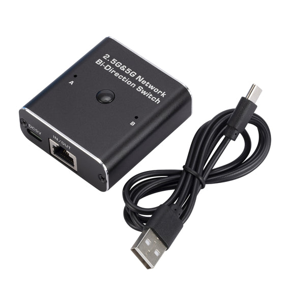 2.4GHz+5GHz RJ45 Network Bi-Direction Switch (Black)