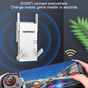 COMFAST CF-AC2100 2100Mbps Wireless WIFI Signal Amplifier Repeater Booster Network Router with 4 Antennas, UK Plug