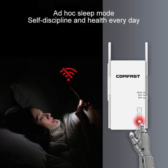COMFAST CF-AC2100 2100Mbps Wireless WIFI Signal Amplifier Repeater Booster Network Router with 4 Antennas, UK Plug