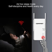 COMFAST CF-AC2100 2100Mbps Wireless WIFI Signal Amplifier Repeater Booster Network Router with 4 Antennas, EU Plug