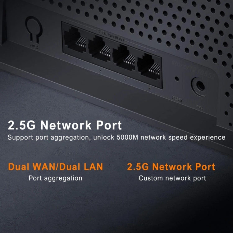 Xiaomi Router BE6500 WiFi 7 2.4GHz 5.0GHz Dual Band 4-Core 2.5G Port, US Plug (Black)