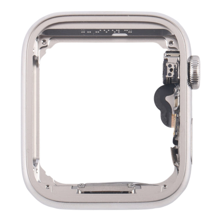 For Apple Watch Series 4 44mm LTE Stainless Steel Middle Frame Bezel Plate with Crown Spin Axis Flex Cable (Silver)