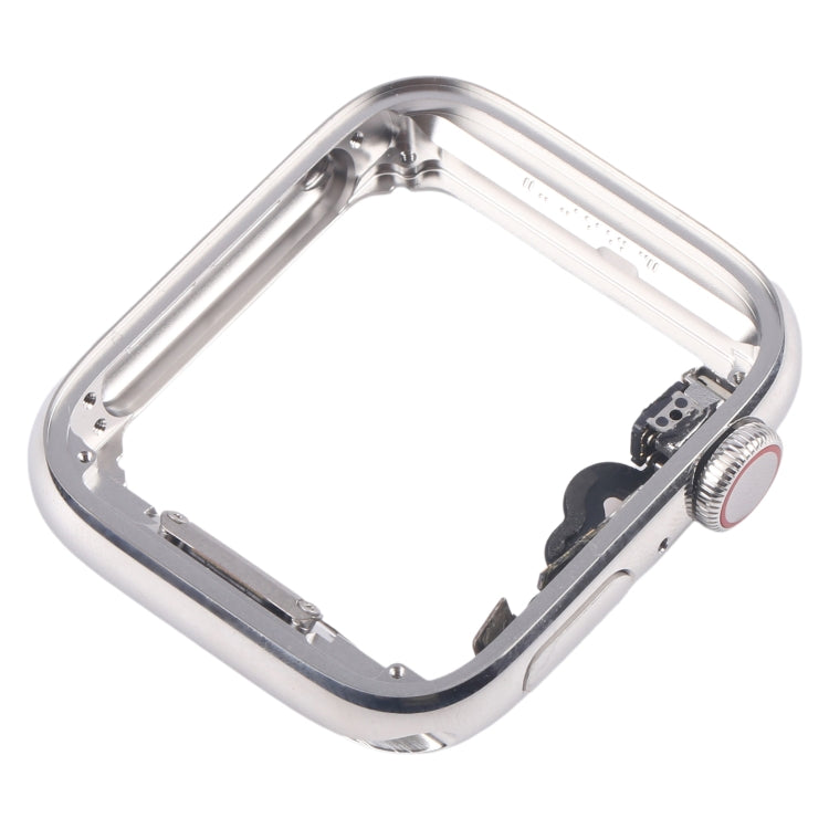 For Apple Watch Series 4 44mm LTE Stainless Steel Middle Frame Bezel Plate with Crown Spin Axis Flex Cable (Silver)