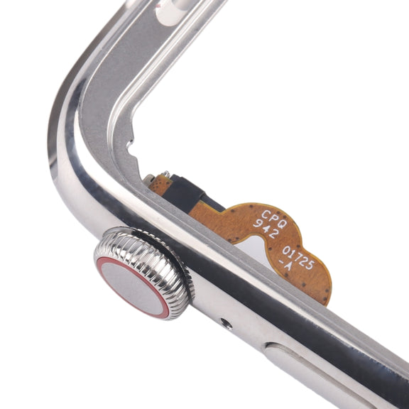 For Apple Watch Series 4 44mm LTE Stainless Steel Middle Frame Bezel Plate with Crown Spin Axis Flex Cable (Silver)