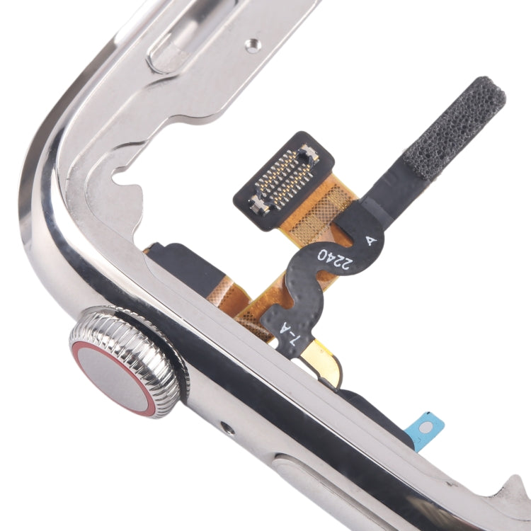 For Apple Watch Series 7 / 8 / 9 45mm LTE Stainless Steel Middle Frame Bezel Plate with Crown Spin Axis Flex Cable (Silver)