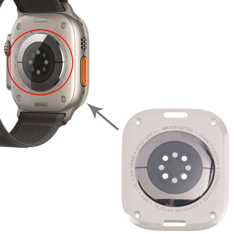 For Apple Watch Ultra 2 49mm A2986 A2987 LTE Version Glass Back Cover(Titanium Gray)