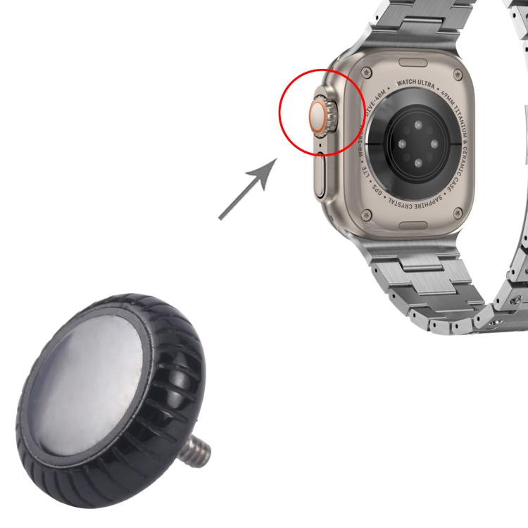 For Apple Watch Series 10 42mm / 46mm Watch Crown Nut Replacement (Black)