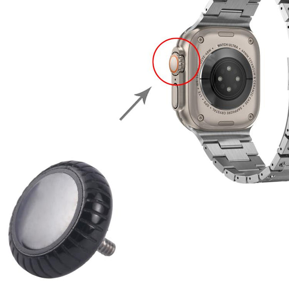 For Apple Watch Series 10 42mm / 46mm Watch Crown Nut Replacement (Black)