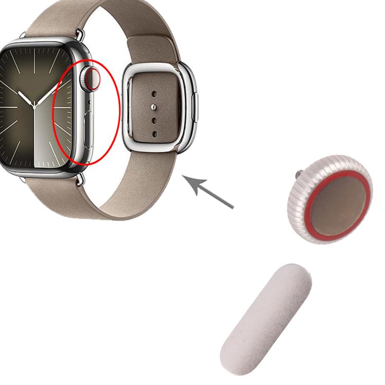 For Apple Watch Series 9 41mm / 45mm LTE Version Watch Crown Nut / Power Button Set (Starlight)