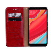 Business Style Oil Wax Texture Horizontal Flip Leather Case for Xiaomi Redmi S2, with Holder & Card Slots & Wallet (Red)