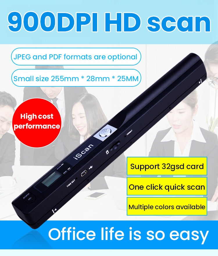 iScan01 Mobile Document Handheld Scanner with LED Display, A4 Contact Image Sensor(Silver)