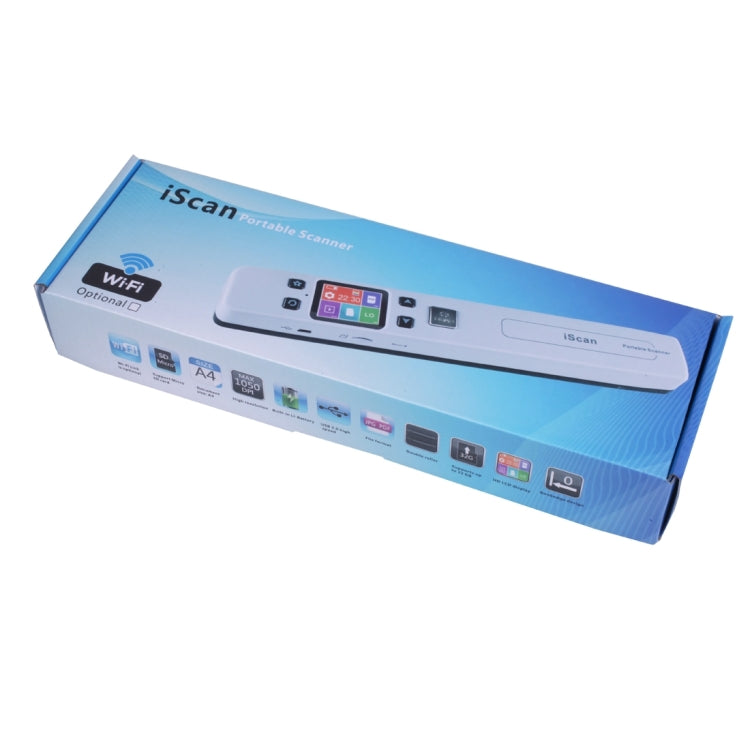 iScan02 WiFi Double Roller Mobile Document Portable Handheld Scanner with LED Display,  Support 1050DPI  / 600DPI  / 300DPI  / PDF / JPG / TF(Black)