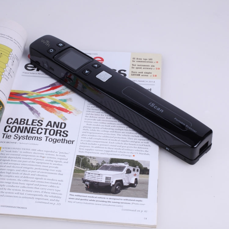 iScan02 WiFi Double Roller Mobile Document Portable Handheld Scanner with LED Display,  Support 1050DPI  / 600DPI  / 300DPI  / PDF / JPG / TF(Black)