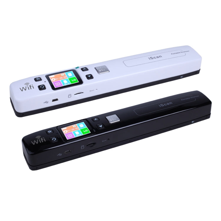 iScan02 WiFi Double Roller Mobile Document Portable Handheld Scanner with LED Display,  Support 1050DPI  / 600DPI  / 300DPI  / PDF / JPG / TF(Black)