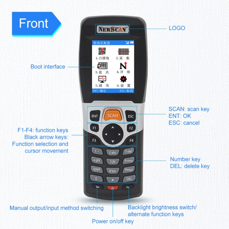 NEWSCAN NS3309 One-dimensional Red Light USB + Wireless Barcode Scanner Collector