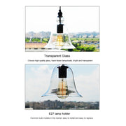 E27 Retro Industrial Hanging Lamp Small Bell Transparent Glass Pendant Light (Warm White)