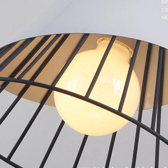 E27 Modern Lighting Iron Solid Wood Pendant Light Hanging Lamp (Black)