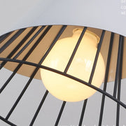 E27 Modern Lighting Iron Solid Wood Pendant Light Hanging Lamp(White)