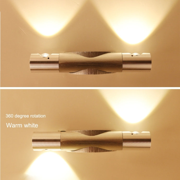 6W 360 Degrees Rotation Wall Lamp LED Nightlight, AC 110-240V (Warm White)