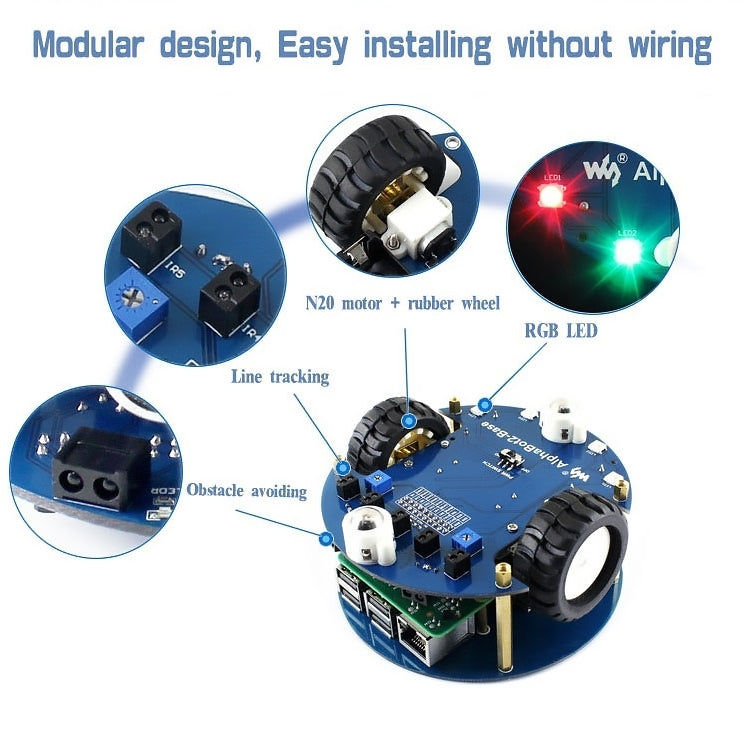 Waveshare AlphaBot2 robot building kit for Raspberry Pi 3 Model B