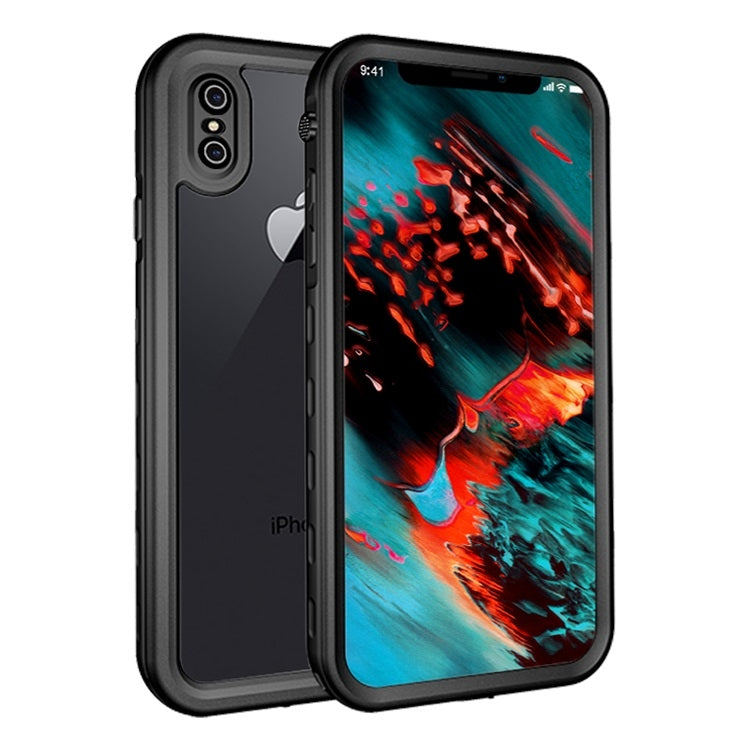 For iPhone XS Max 2m Water-resistant Snowproof 2m Shockproof Dustproof PC+Silicone Case (Black)