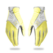 PGM One Pair Golf Non-Slip PU Leather Gloves for Women (Color:Yellow Size:21)