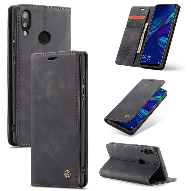 CaseMe Multifunctional Retro Frosted Horizontal Flip Leather Case for Huawei P Smart 2019 /  Honor 10 Lite, with Card Slots & Holder & Wallet(Black)
